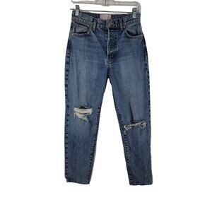 Revice Whiskering Distressed Whiskering Button Fly Ankle Women's Jeans 26